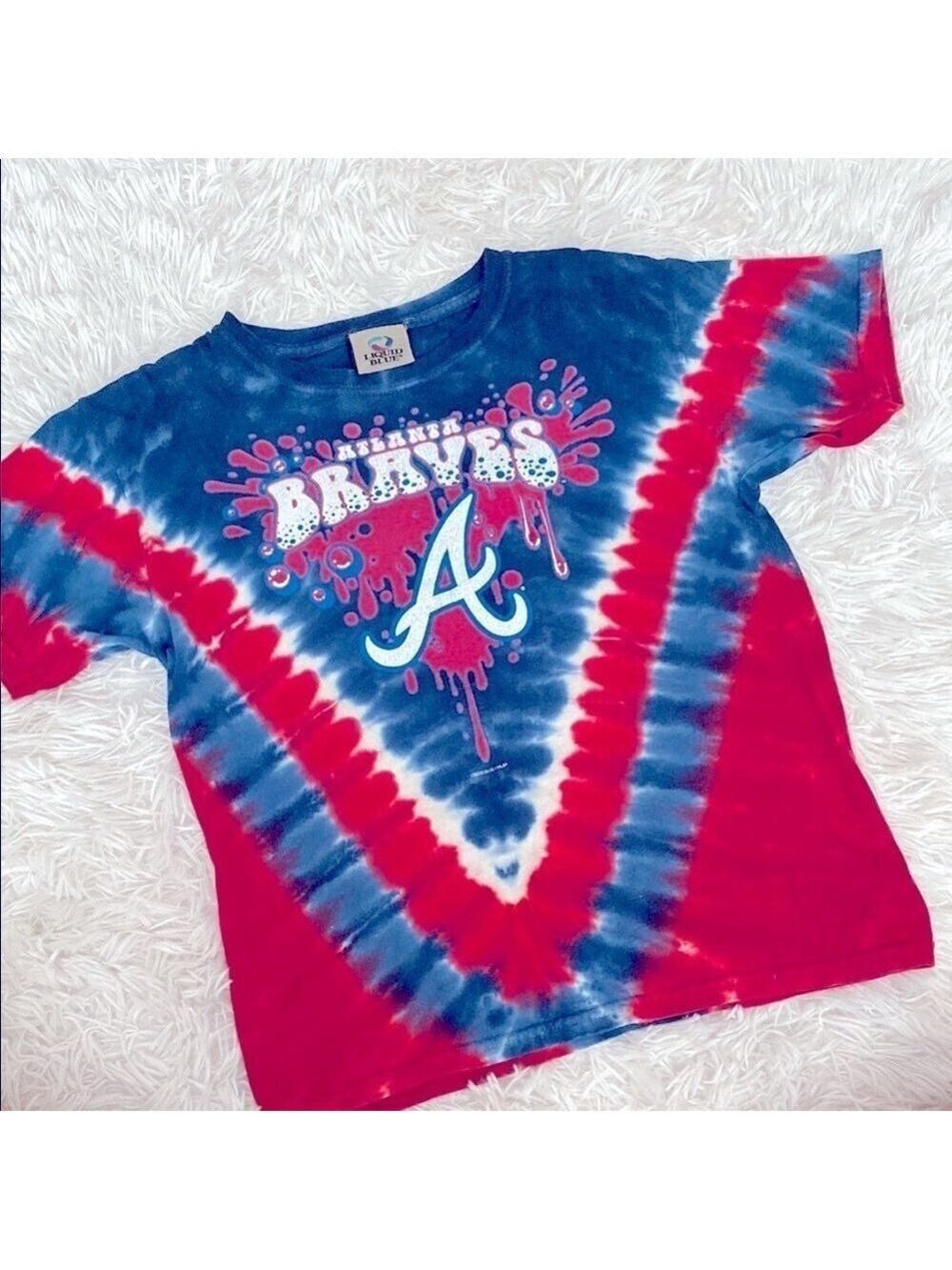 Vintage 90’s liquid blue tye dye Atlanta Braves T-shirt